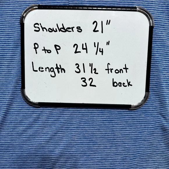 FOOTJOY Lisle Blue & White Micro Striped Mens Golf Polo Shirt Stretchy size XL - Picture 8 of 9